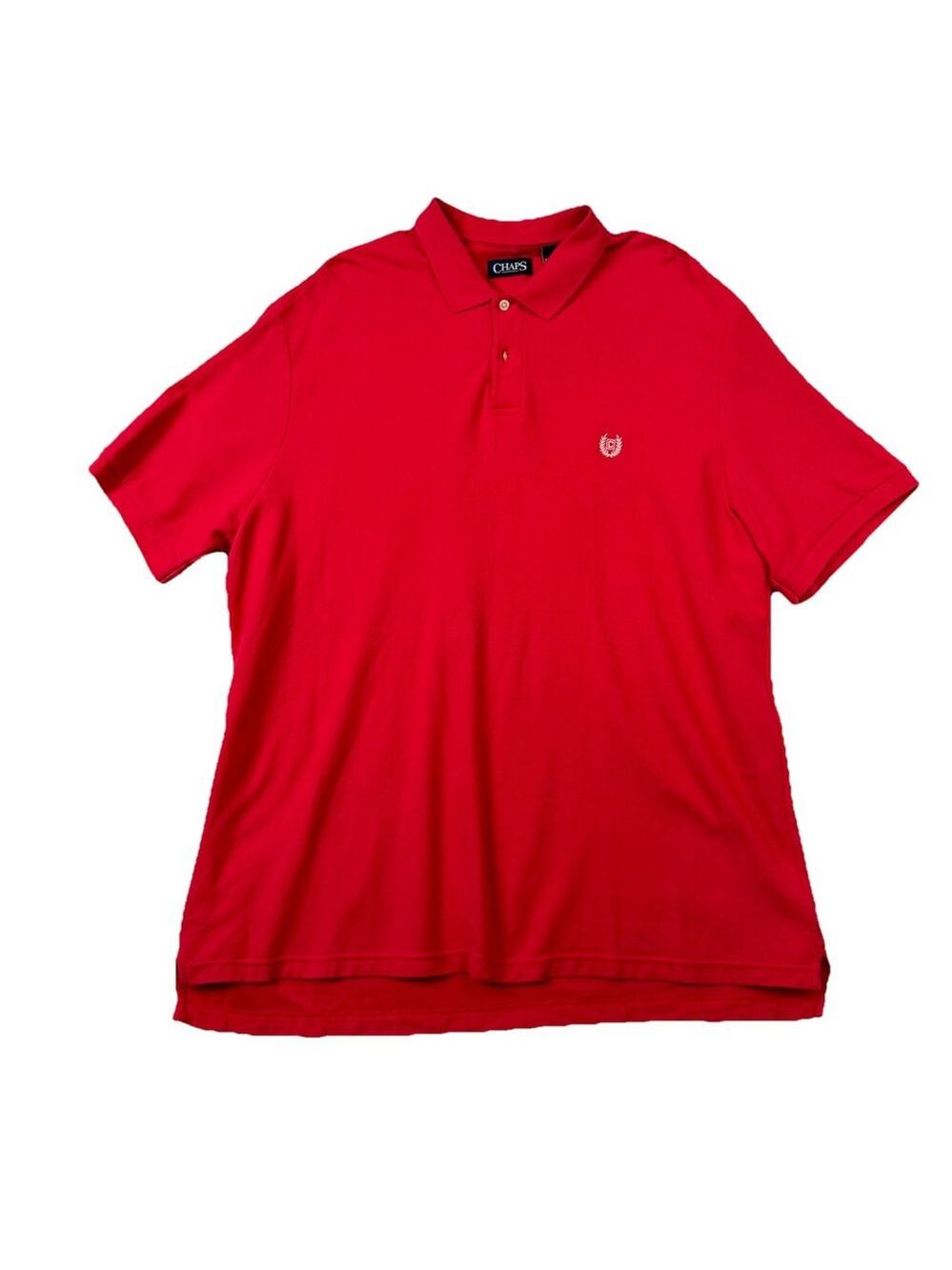 Chaps Polo Shirt Mens Red XXL Short Sleeve Golf Classic Fit Cotton Embroidered